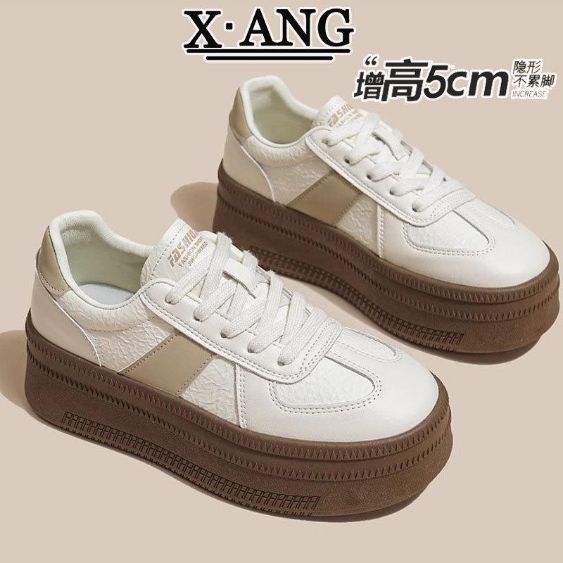

Leather German training shoes women s shoes spring and summer 2025 new thick-soled heightening white shoes casual sports shoes board shoes 40