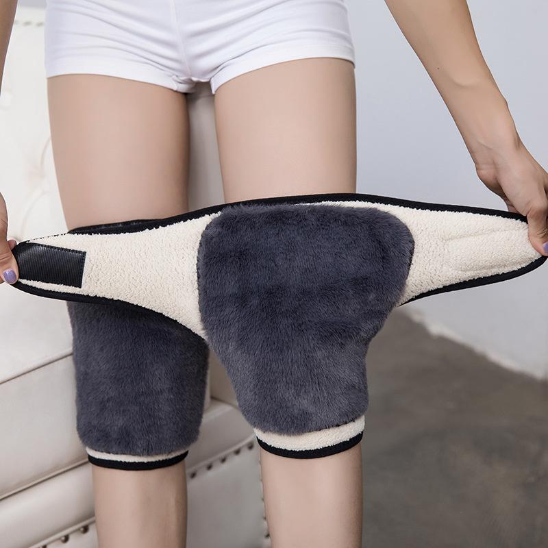 

2Pcs A Pair Adjustable Anti Cold Knee Pads Brace Plus Velvet Knee Protector Warmer Prevent Arthritis Leg Support Thicken Kneepad 28CM length