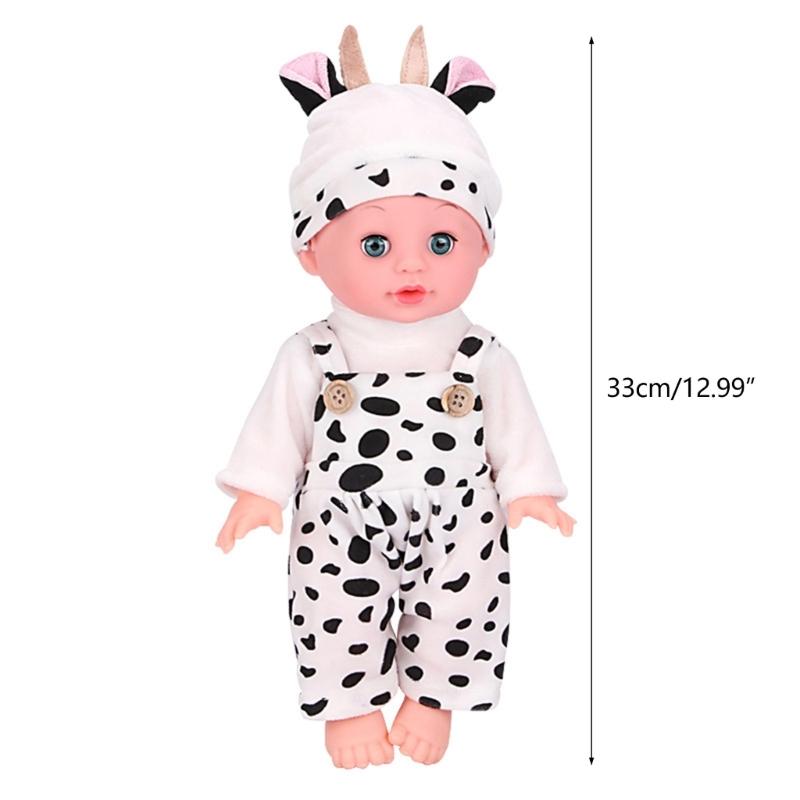 Reborn Baby Dolls Realistic Vinyl Body 13 inch Soft Baby Sleep Boy Girl with Clothing Gift Set for Ages 3years+