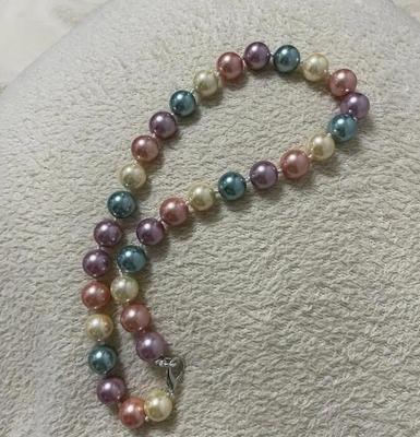 Damenmode Farbe Runde Shell Perle 12mm Halskette 18 Zoll