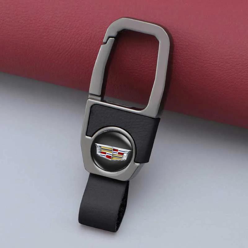 For Cadillac ATS BLS CT4 CT5 CTS EXT SLR SLS SRX XLR XT5 XT6 XTS ESCALADE 2025 New Car Logo Key Rings Leather Keychain Holder