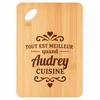 Planche À Découper - PLANETEE - Meilleur Quand Audrey Cuisine - Bambou - 30x20x1 Cm - Trou D'accroche Ø24 Mm