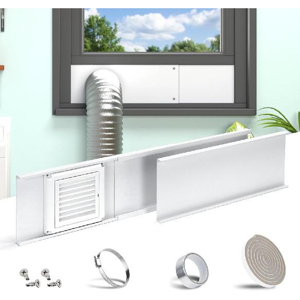 Dryer Vent Window Kit,4" Adjustable Window Vent Kit with Outdoor Dryer Vent Cover