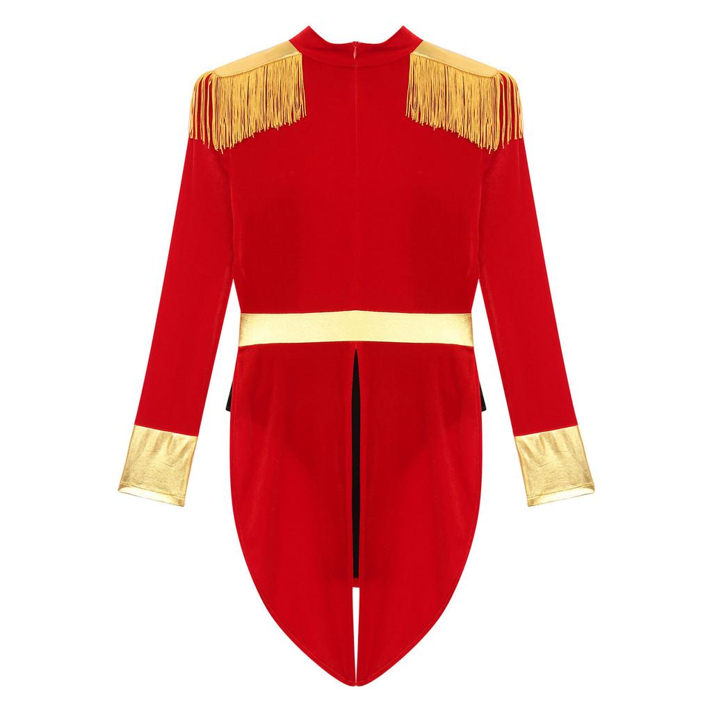 Womens Flirty Lion Tamer Circus Ringmaster Halloween Costume Red Ring Leader Showman Uniforms