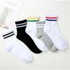 Fashion Fresh Women Men Striped Sport Socks Medium Tube Socks Two Bars Socks Korean