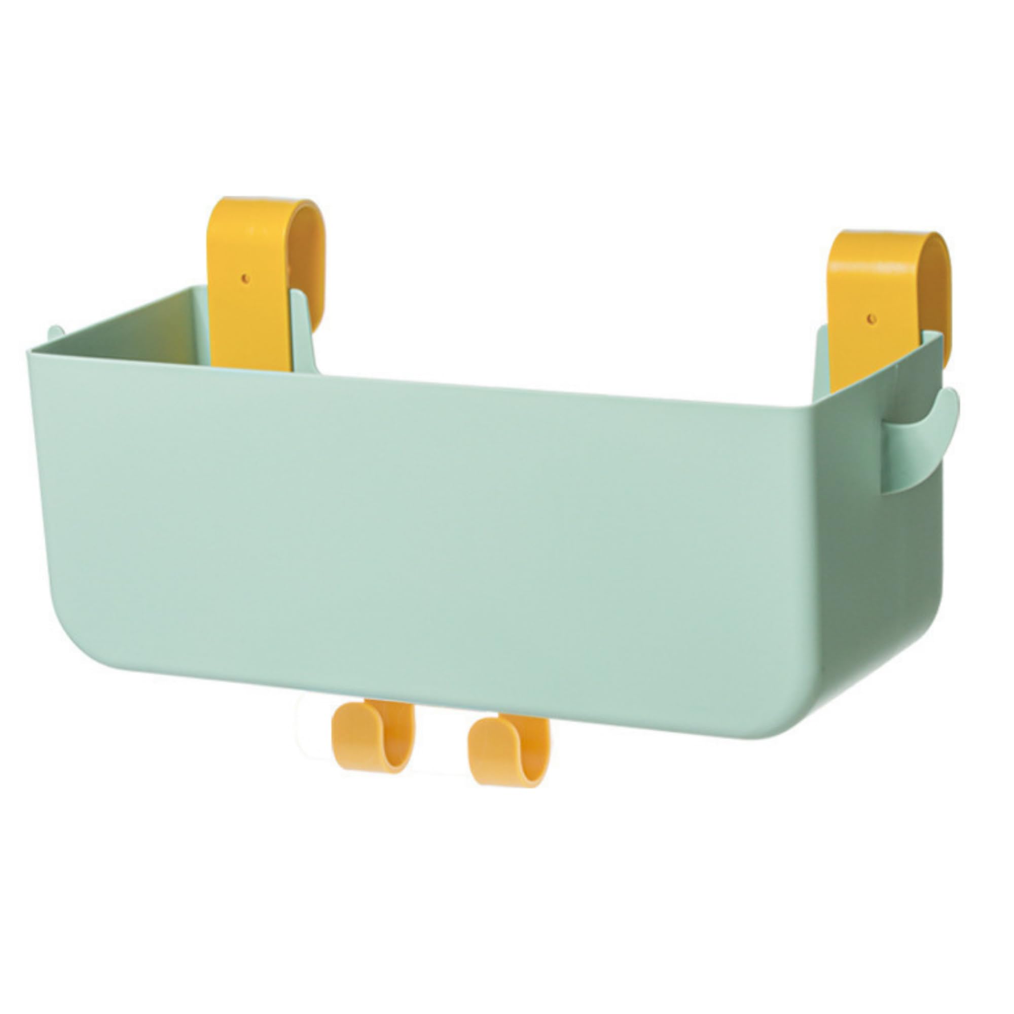 

NASSIA Bedside Storage Box with Hanging Hooks for Smartphones, Magazines, Books, and Tissues (Green)