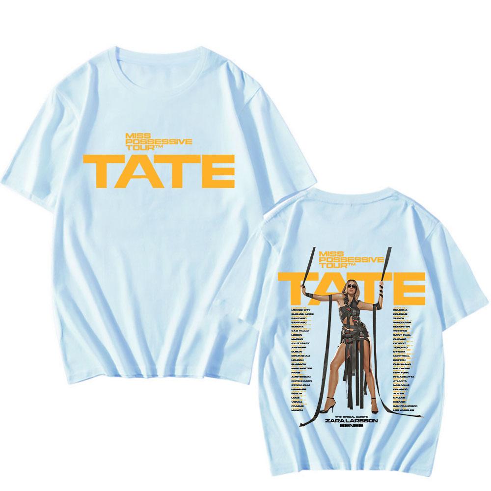 Tate McRae Tričko Krátký rukáv Hip Hop Vintage Bavlněné tričko Grafický potisk Móda Gotické tričko Dámské oblečení Punkové topy