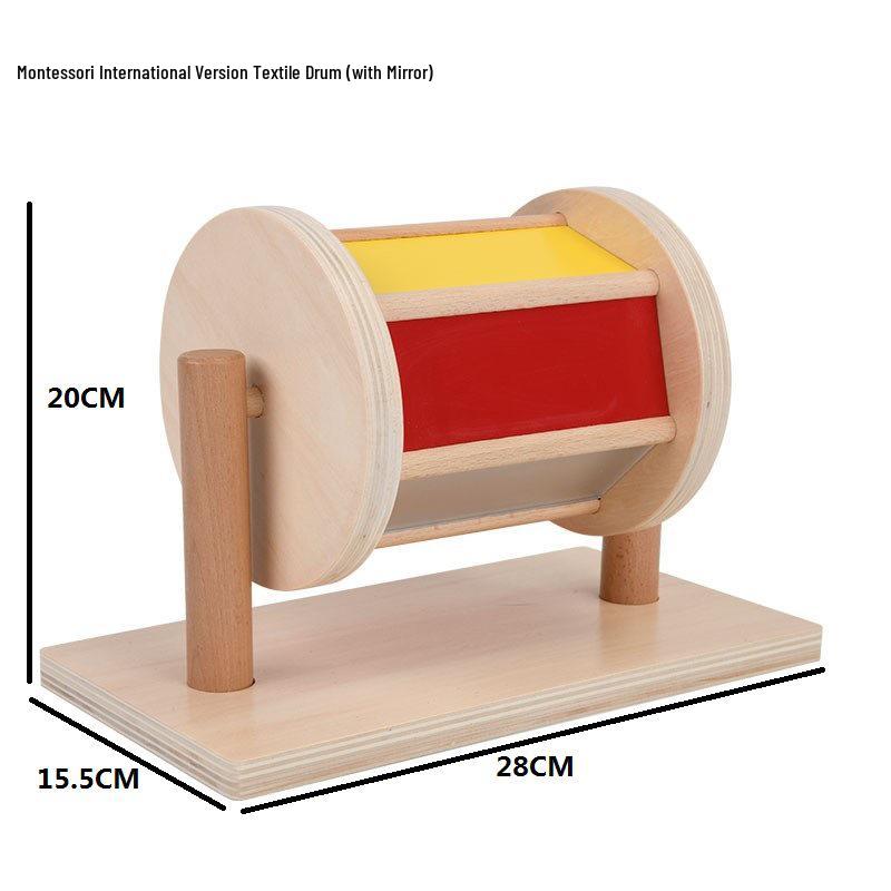 Montessori Wooden Drawer Box Early Education Textile Drum Pressure Ball and Puzzle Toys for Kindergarten