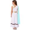 Vestido sem mangas de retalhos metálicos para meninas Fantasia de Deus Grego Romano Manto Xale Roupa de Palco