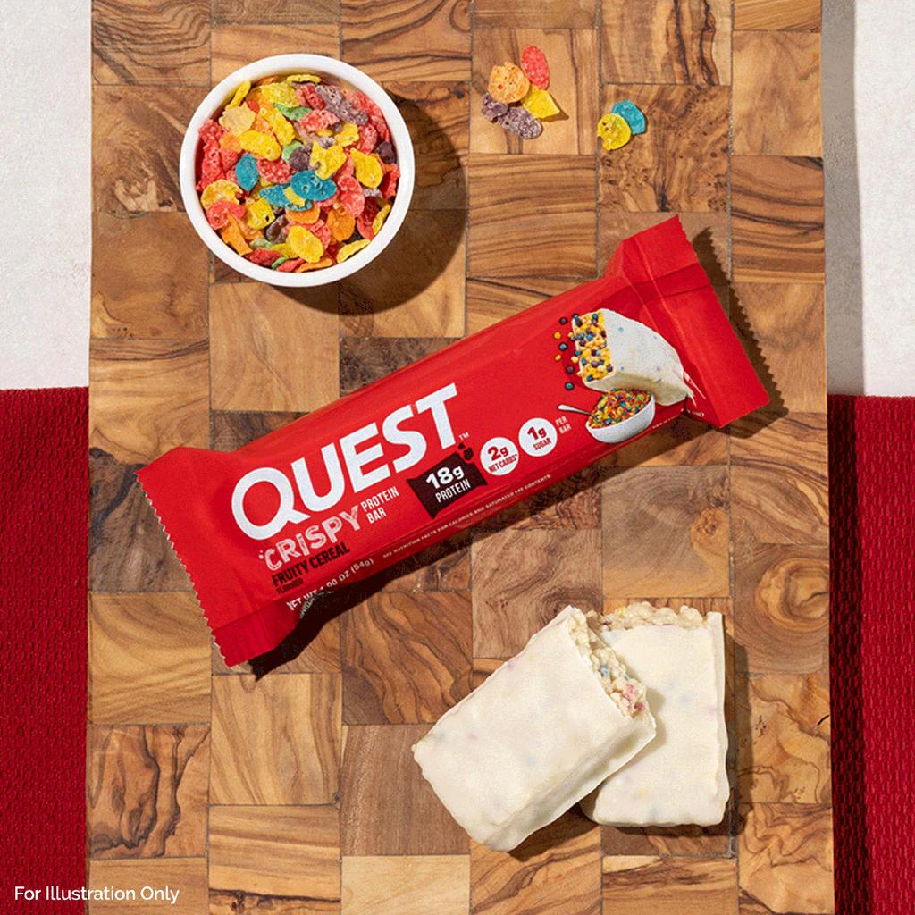 Quest Nutrition Protein Bars, Crispy Fruity Cereal, 12 Bars, 54g (1.9oz) Each