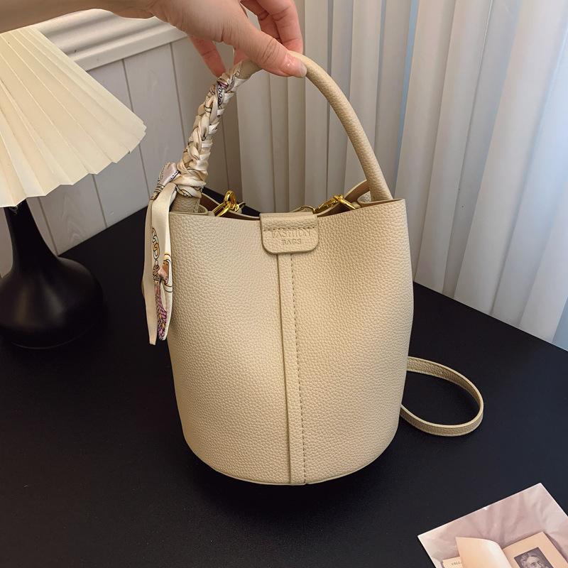 New niche popular silk scarves contrasting colors, children and mothers, bucket bags, portable shoulder messenger trendy women's bags