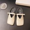 2025 Spring New Fashion Korean Version of Simple Belt Buckle Square Head Bag Head Half Drag Without Heel Lazy Slippers Women