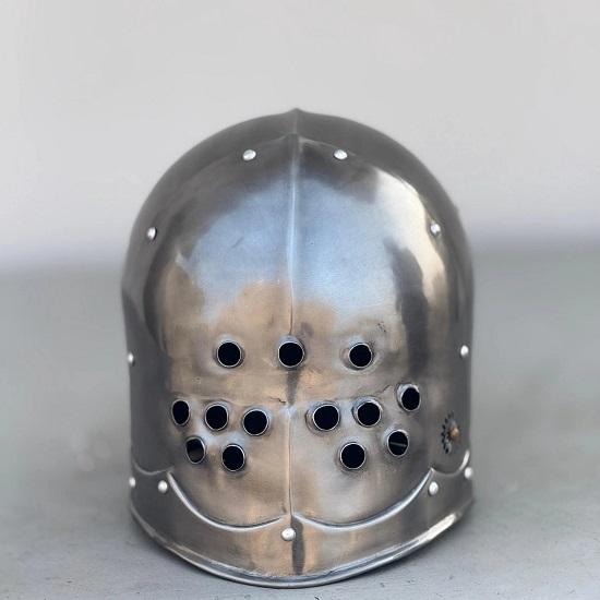 

Medieval Marauder Helmet Black Grey Dark Knight Armor LARP Helmet, Steampunk, Gothic, Cosplay, Prop