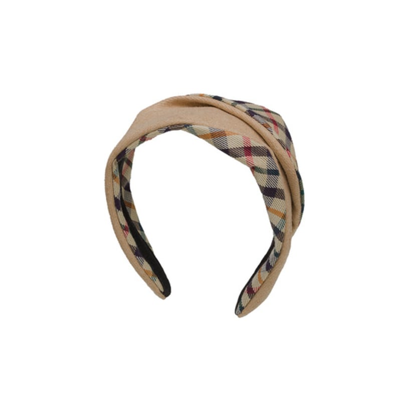 Brown Hat Folding Fascinator - England Check