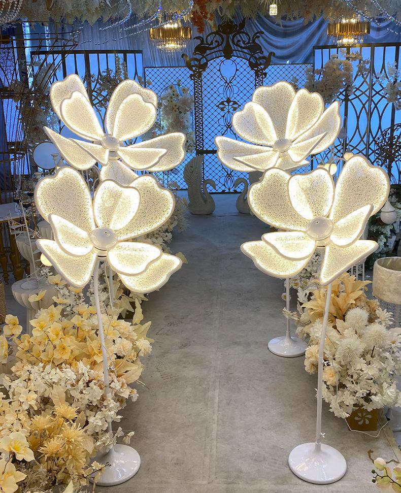 Glowing Peony Flower & Butterfly Aisle Lights for Wedding Decorations