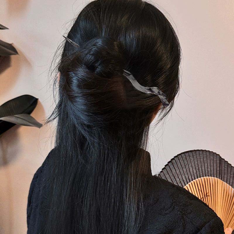 Haarstäbe aus schwarzem Acetat-Harz im chinesischen Stil für Frauen, einfache Haarnadeln, Haarspange, Haarnadel, Kopfschmuck, Hochzeitsschmuck-Accessoires