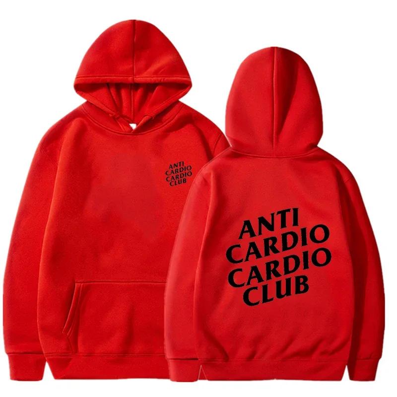 2025 Autumn/winter Hoodie Anti Cardio Club Letter Printed Sportswear Men's and Women's Hooded Fashion Versatile Hooded Warm Top