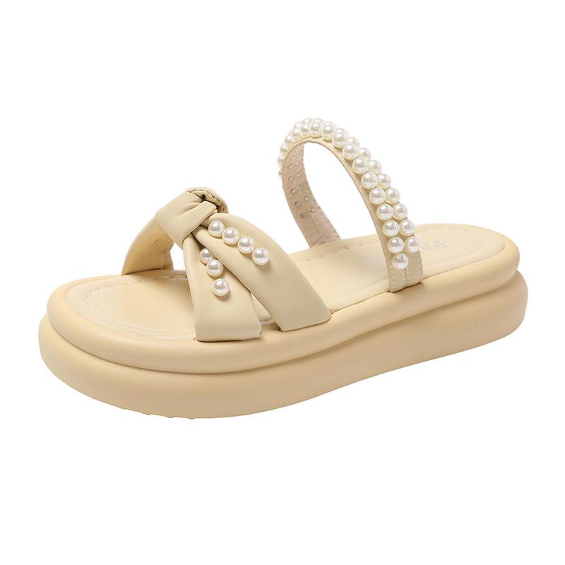 

Summer new muffin platform sandals women s fashion pearl women s shoes cool slippers women 40