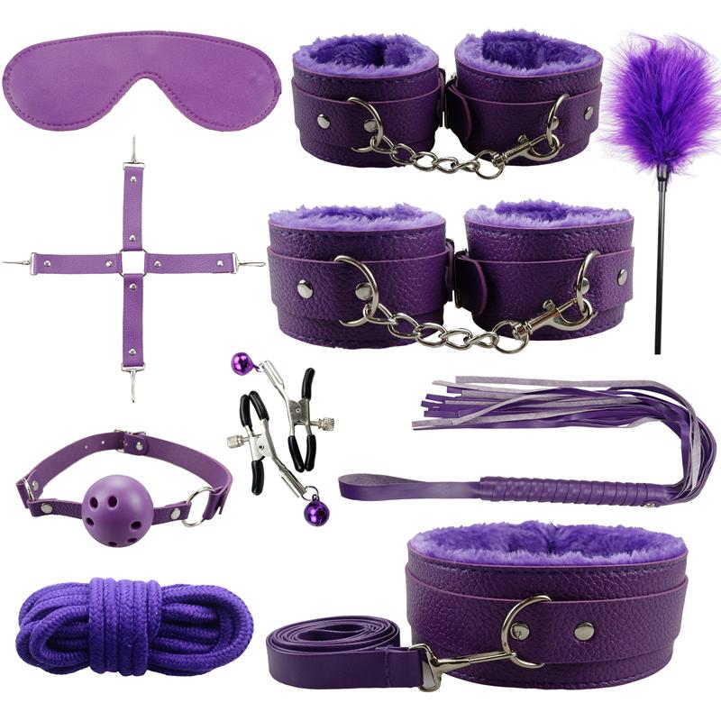 BDSM Kit Sex Toys For Men Erotic Handcuffs Whip Sextoy Anal Plug Vibrator Bdsm Sex Bondage Set Adult Toys Sm Products Sex