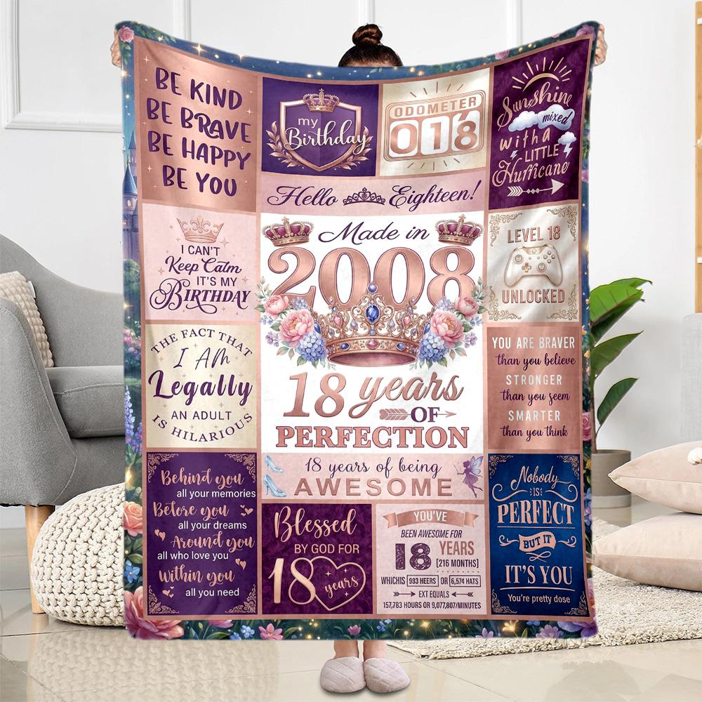 Coperte di Flanella con Citazioni per il 18° Compleanno - Morbide e Adatte per Divani, Letti, Uffici, Viaggi, Tutte le Stagioni, Ottimo Regalo per Feste e Compleanni.