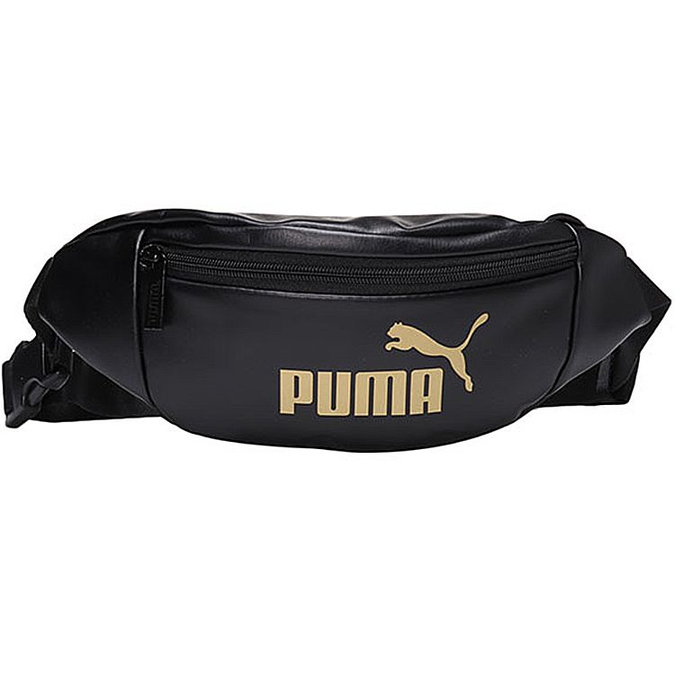 Puma Core Adjustable Woven Belt With Foil Logo Polyester Chest Bag Women Bags Black Gold 076115-01 Black Gold 5660₽