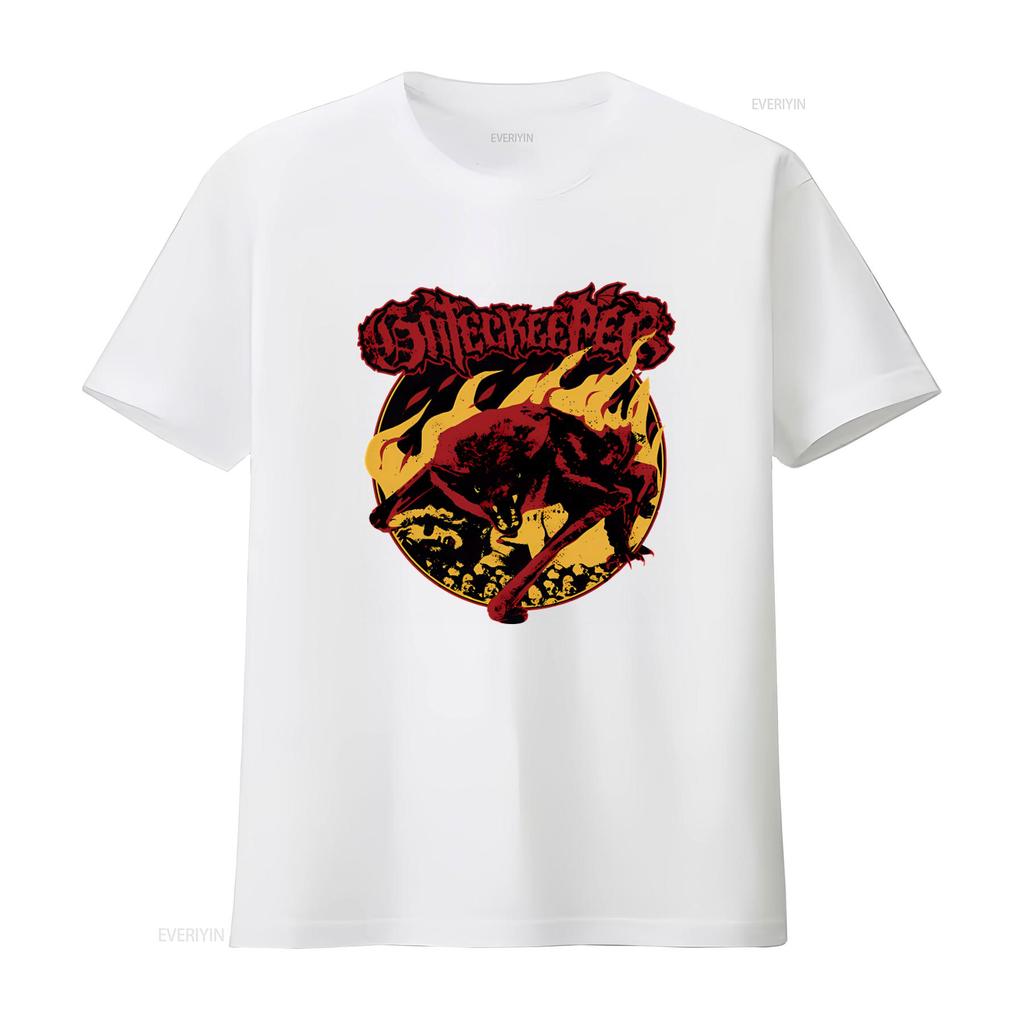 GATECREEPER Craving Flesh T Shirt Gothic Wolf Flame Design for  Vintage Washed Breathable Graphic Stylish Homme Unisex Soft