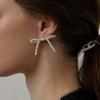 Minimal Pearl Ribbon Earrings (L244MER020)
