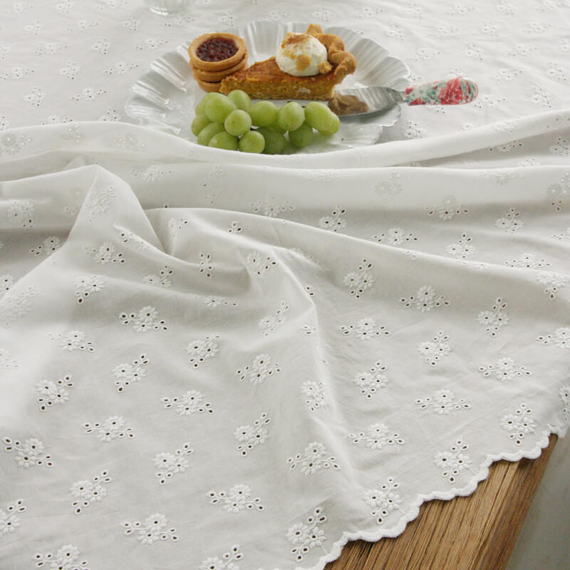 Dear Fresh Punching Embroidery White Tablecloth (4) Jeong4 (130x130)