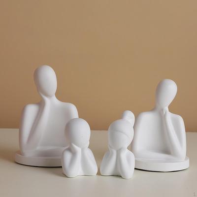 Family Figurines Statue Abstract Ornament Desk Decoration Thinking Sculpture for Bedroom Table