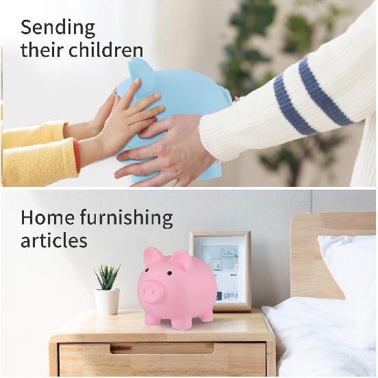 Large Piggy Banks, Cute Plastic Pig Money Box, Piggy Bank for Girls and Boys, Unbreakable Plastic Coin Bank Fun Gifts for Birthday, Festival, Baby