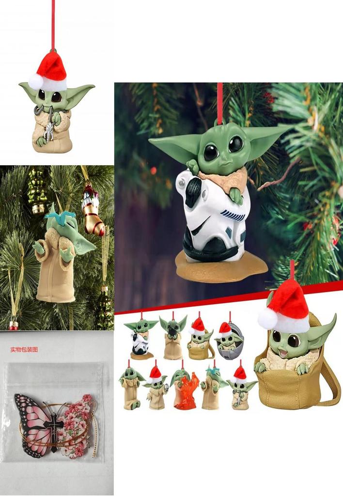 Bezaubernder Acryl Baby Yoda Weihnachtsmann Weihnachtsschmuck für festliche Autodekoration