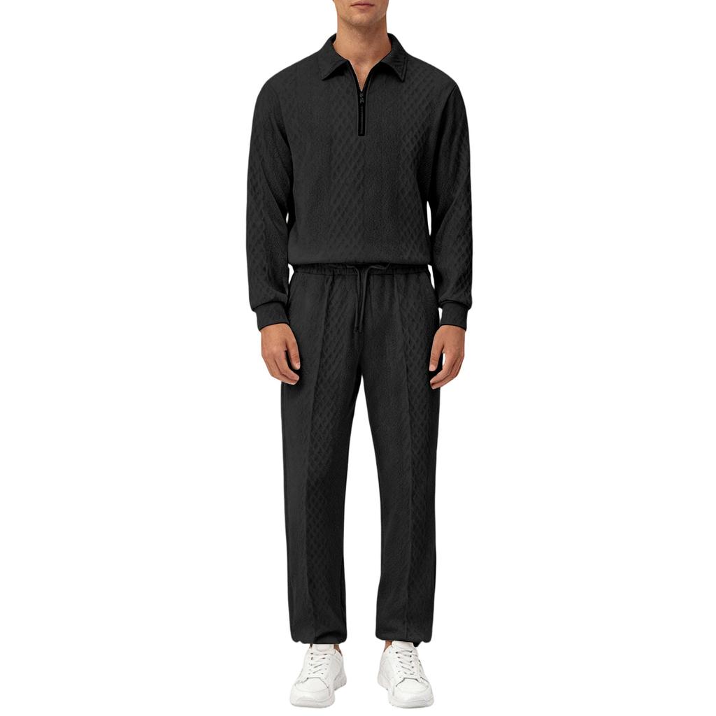 Herren  Freizeit  Umlegekragen  Lange Ärmel  Hose  Set