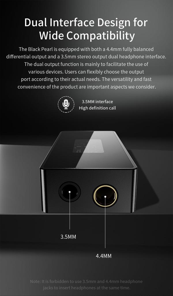 TRN BlackPearl Compact Smartphone AMP CS43131 Portable Headphone Jack Amplifier, DAC, [High-Resolution Support] 32-bit/384kHz DSD256, Chip, Amplifier,