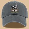 Cute Cow Cartoon Baseball Cap Unisex Cotton Denim Washed Casual Snapback Hat