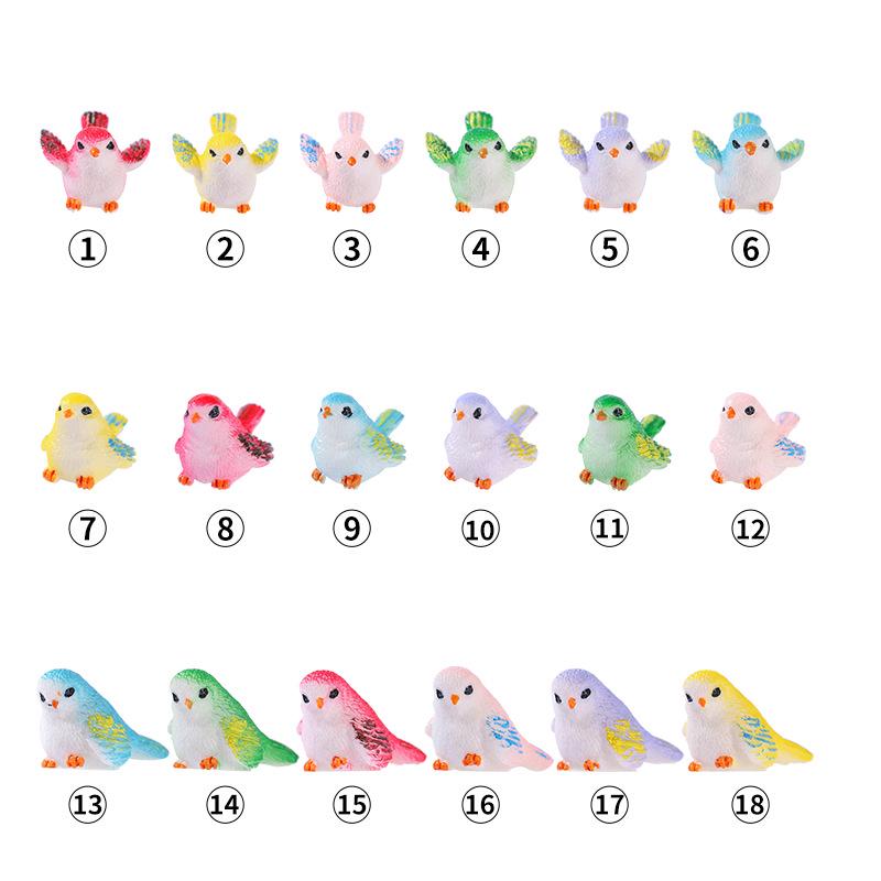 Moss Micro Landscape Succulent Accessories: Cute Cartoon Bird Resin Figurine for Gardening