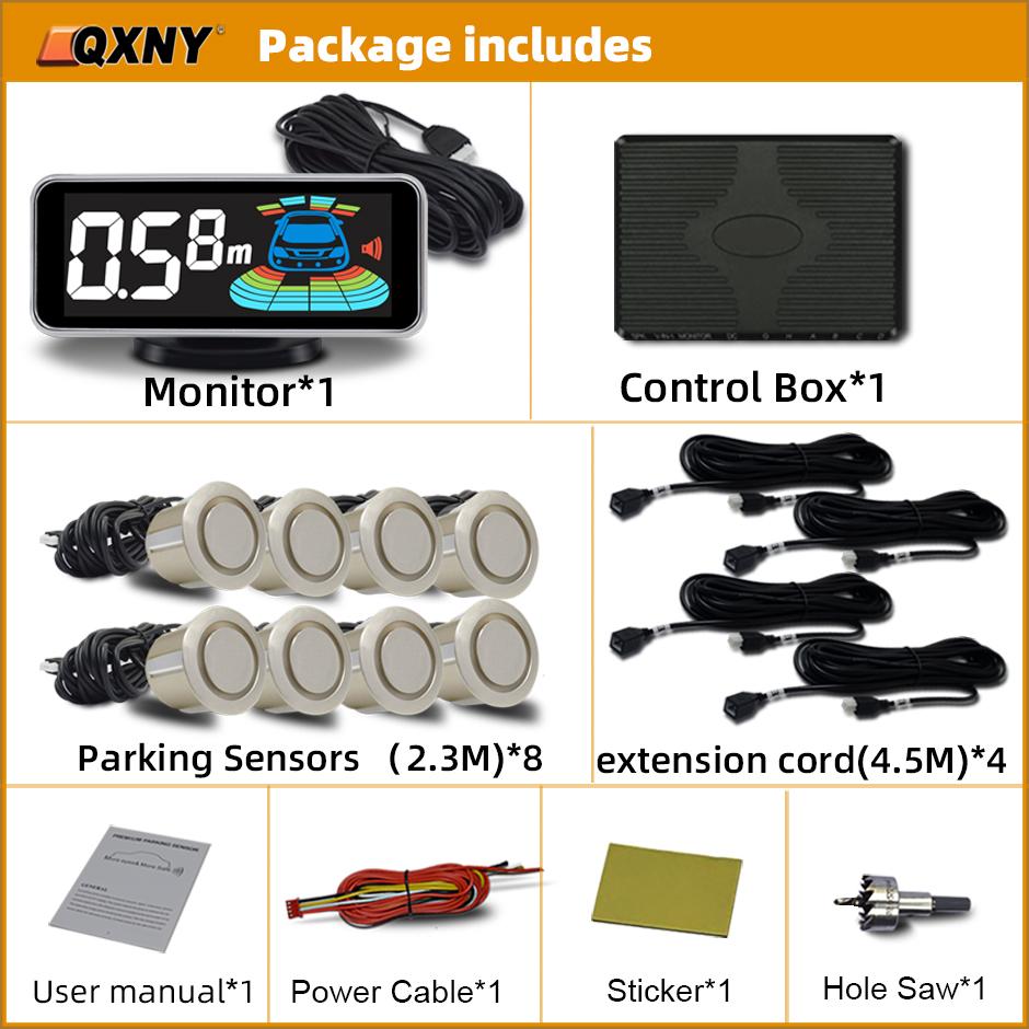 Parking Sensors Kit for Vehile 4 6 8 Parktronic Reversing Front and Rear Car Backup Radar Detector Backing Assistance Sound Aler