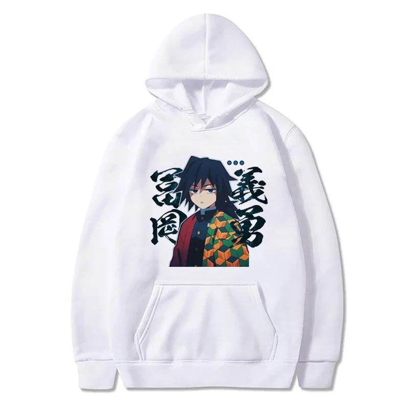 Japonské anime Demon Slayer Tomioka Giyuu Grafický potisk Mikina s kapucí Pánská Dámská Mikiny Harajuku