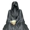 Halloweenská černá róba ozdoba strašidelná gotická figurka Smrtky socha skulptura sváteční párty domácí kancelář stolní dekorace