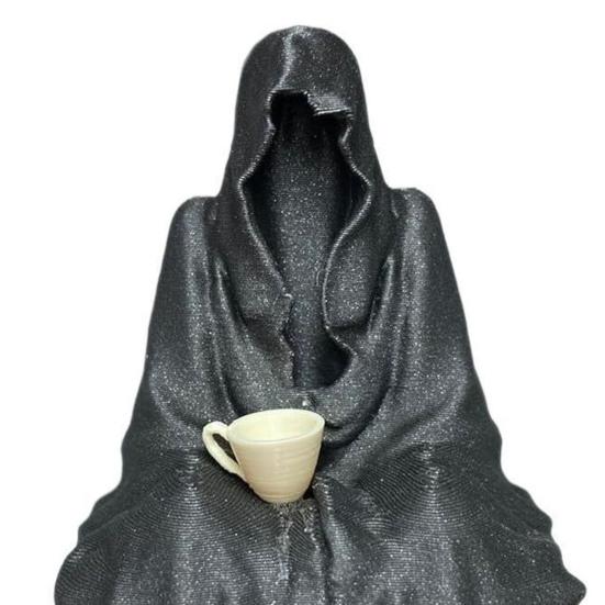 Halloweenská černá róba ozdoba strašidelná gotická figurka Smrtky socha skulptura sváteční párty domácí kancelář stolní dekorace