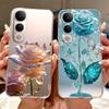 For Vivo V50 Lite V50 V2427 V2441 Elegant Floral Butterfly Phone Case For Vivo V50 V50lite 5G Soft Silicone TPU Cases