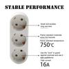EU Electrical Socket 3 Outlets European Standard Adapter German Strip European Plug Adapter Power Plug EU Conversion Plug