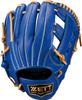ZETT Youth Baseball Soft Navy X Pastel Brown BJGB74520F Glove, Steer, All-Around, Left-Handed Throw, (2532), Size Small,