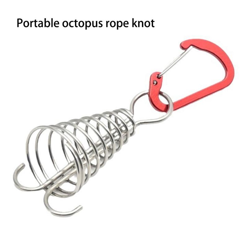Octopuses Wind Rope Fixing Buckle Deck Anchors Peg Tent Nails Wind Rope Anchors with Spring Fixing Buckle Enduring
