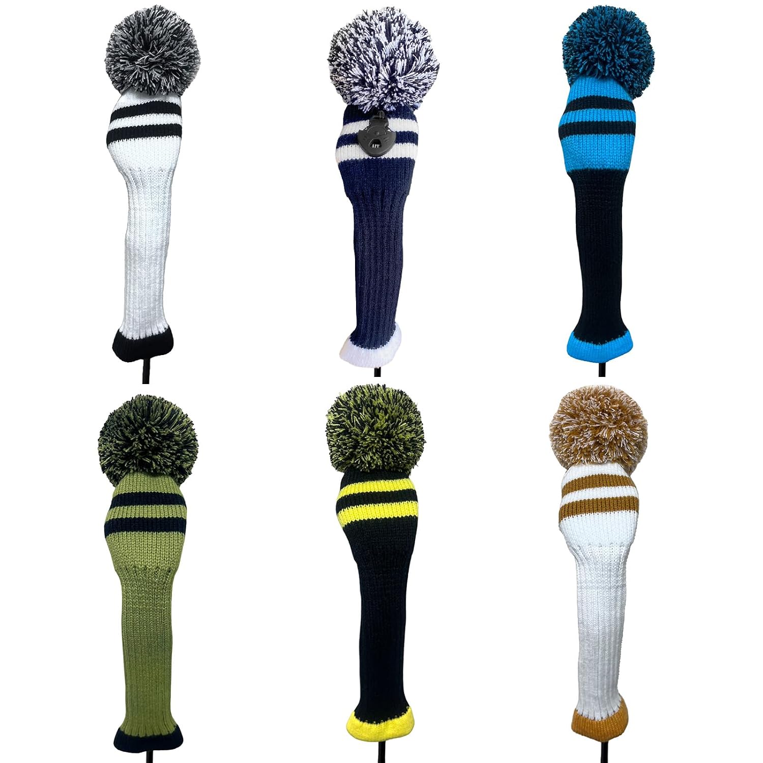 Golf head cover knit material compatible 460cc 440cc drivers woods utility fabric conversion tag line single item.