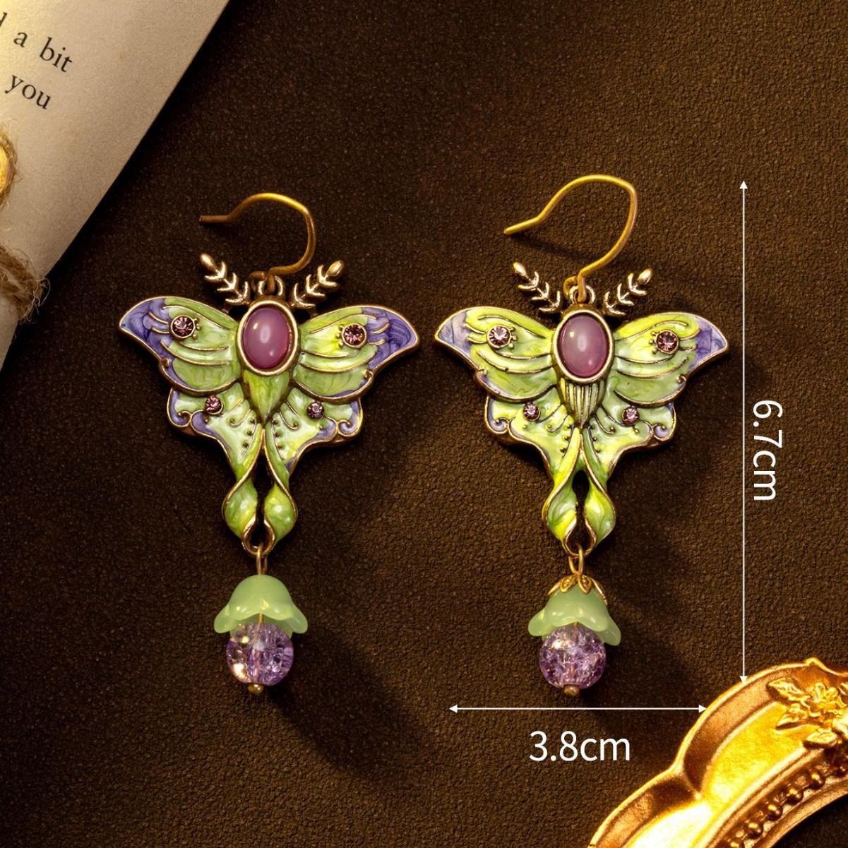 

Vintage Handcrafted Inspired Elegant Enamel Butterfly Earrings Suitable for Women s Daily Wear or Parties Accessories