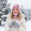 Windproof Winter Hat Scarf Set Soft Neck Warmer Fashion Ear Protection  for Women