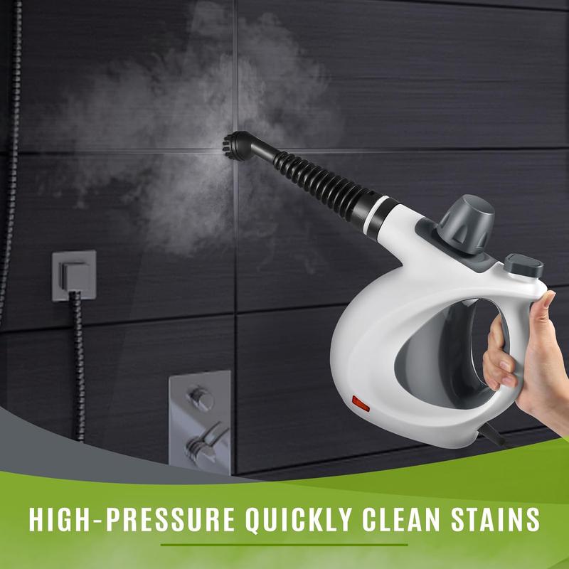 Phueut Pressurized Handheld Multi-Surface Natural Steam Cleaner with 12 Pcs Replacement Parts , Multi-Purpose Steamer for Springtok , Home and Car