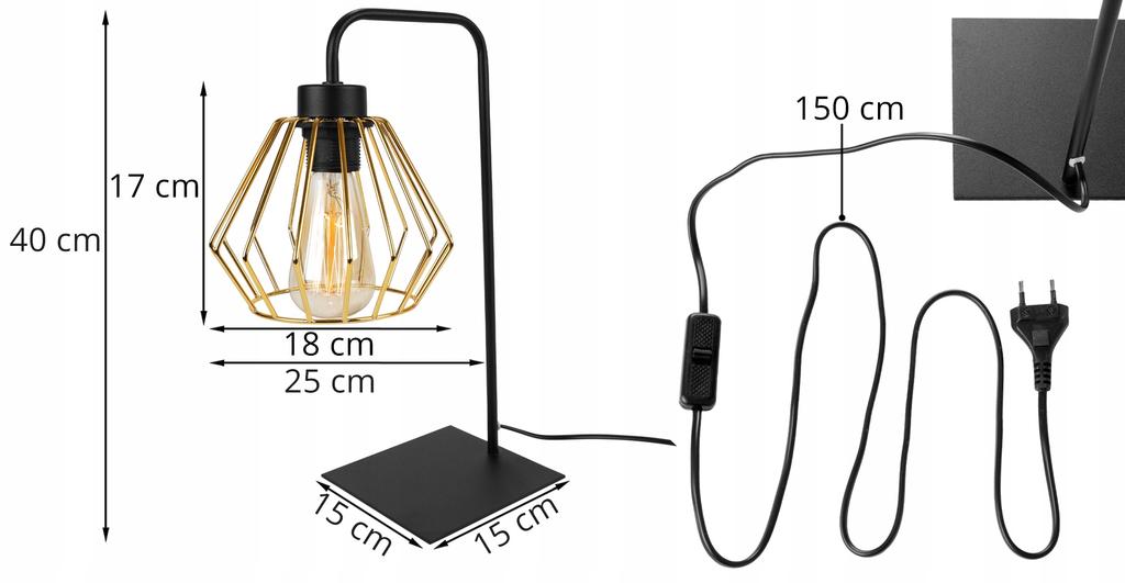 STANDING NIGHT DESK LAMP WICIAK GOLD LED