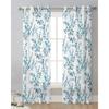 Blue Floral Leaves Transparent Drapes for Living Room Decoration Window Panel Curtains for Cooking Area Fine Netting Voile Organza Drapes