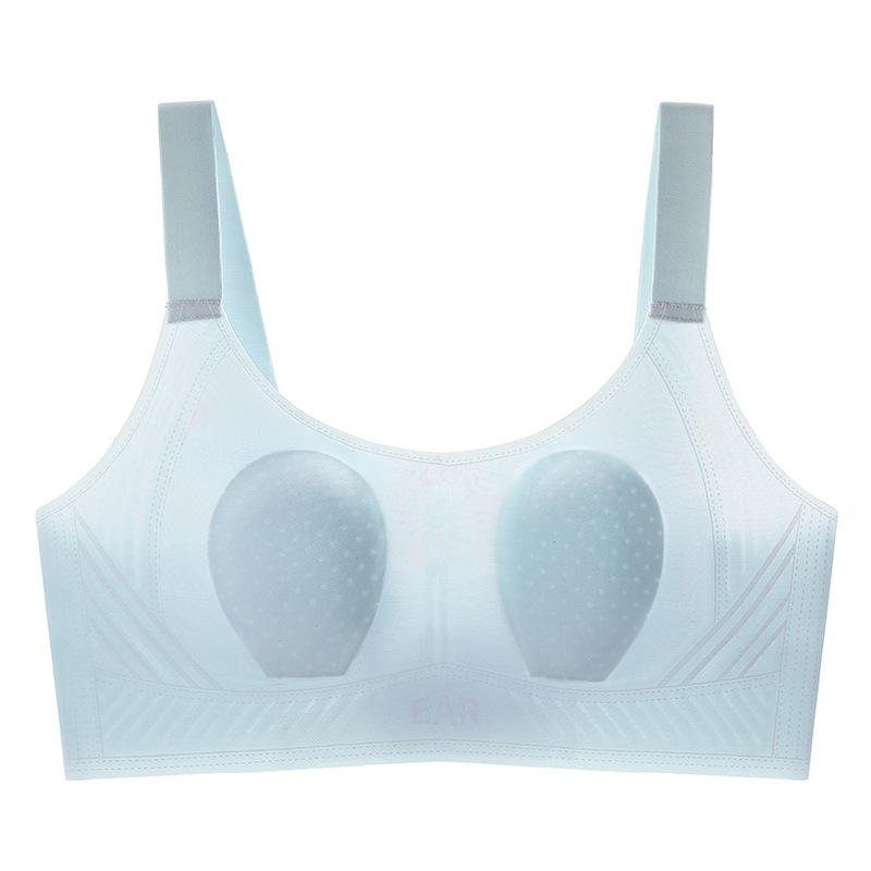 Traceless invisible big chest, small rabbit ear cup, anti-bumping, comfortable and breathable, no steel ring, beautiful back bra.